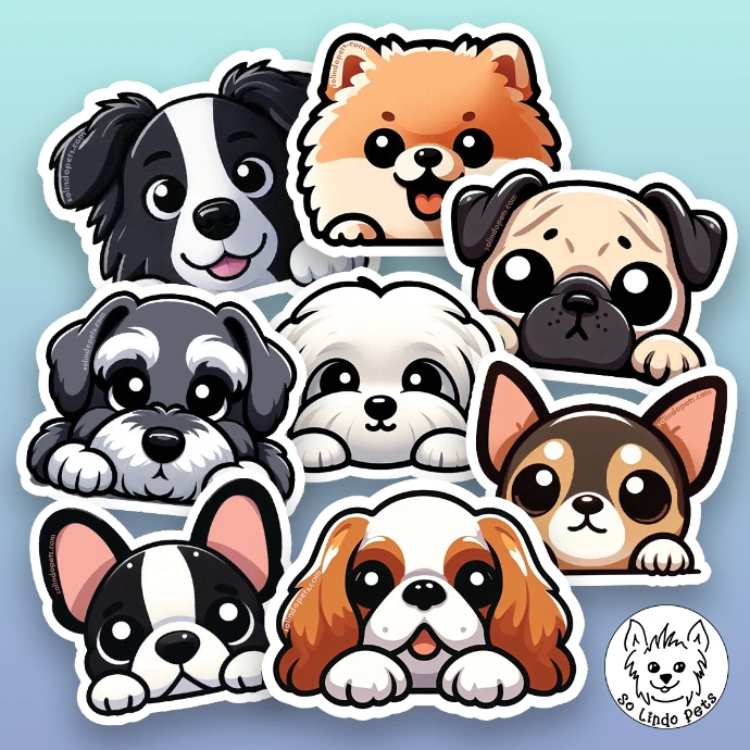 Sticker: (by breeds) Dog Faces