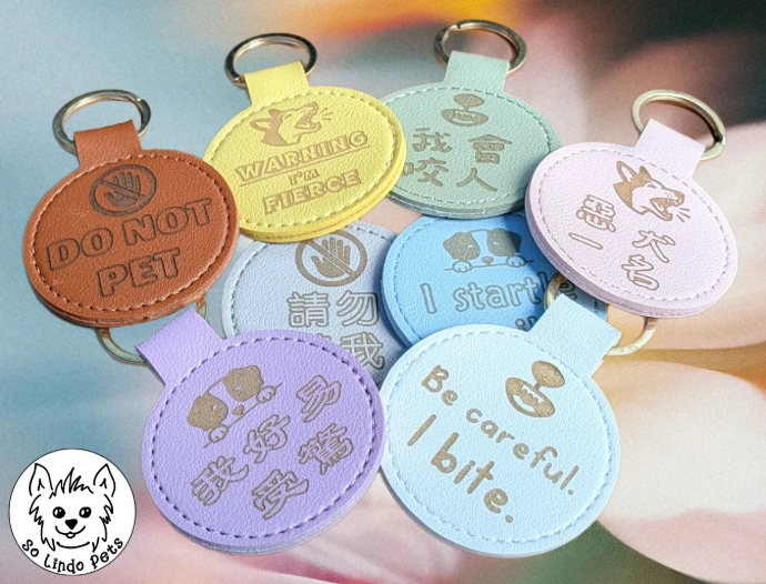 Pet Alert Tags (Be careful. I bite. 我會咬人, Light yellow)