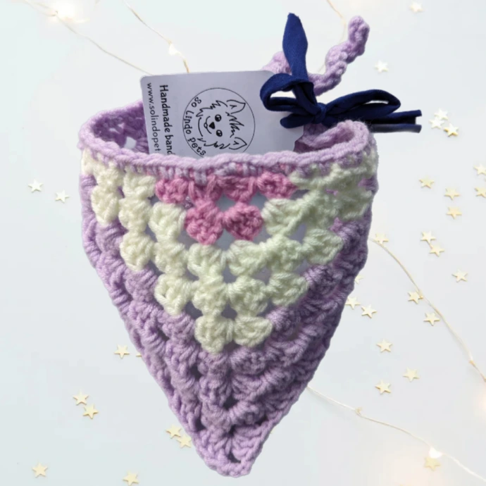 Crochet Bandanas (Small) (Blue Delphiniums)