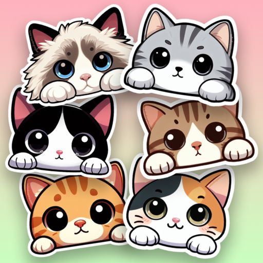 Sticker: (by appearance) Cat faces